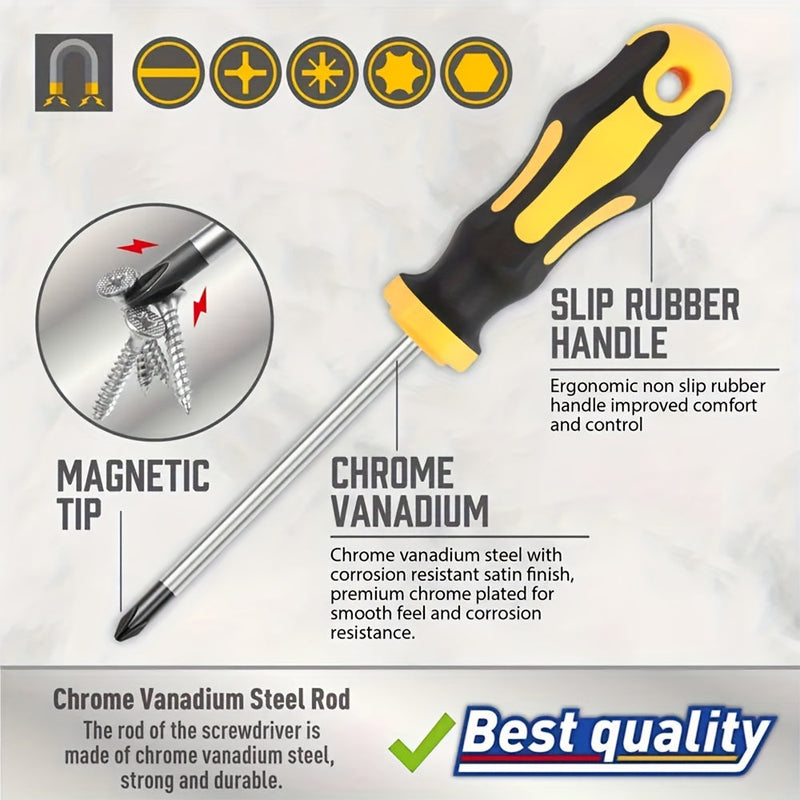 43pc Magnetic Screwdriver Tool Kit Chrome Vanadium Precision Bit Set with Case