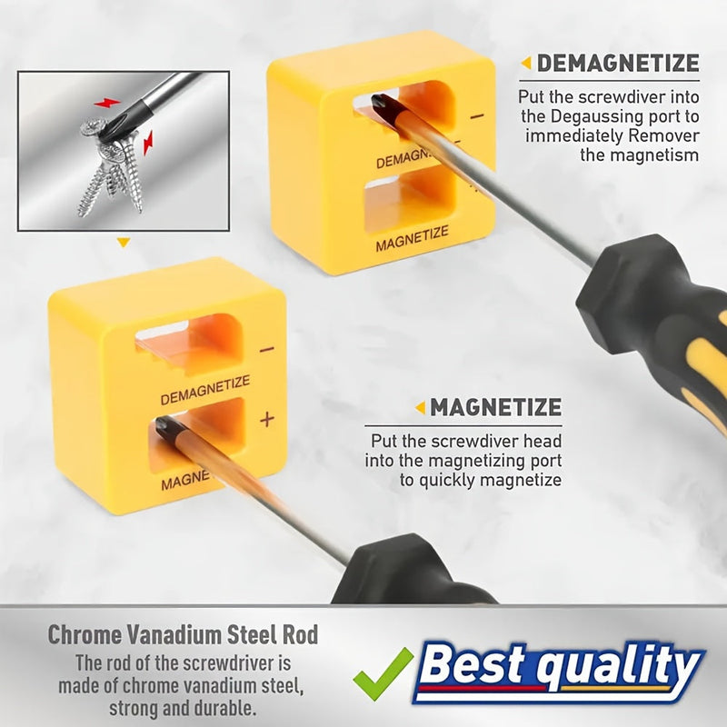 43pc Magnetic Screwdriver Tool Kit Chrome Vanadium Precision Bit Set with Case