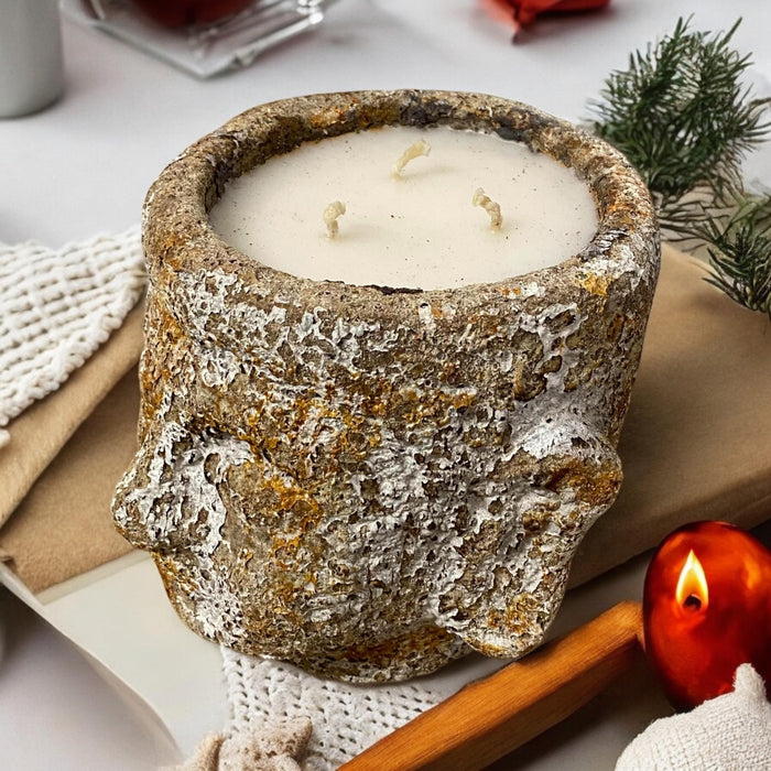 18CM BUDDHA HEAD CANDLE