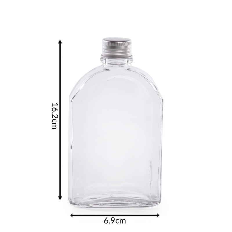 Glass Flask Bottles with Lids 200ml - Set of 10 | Pukkr
