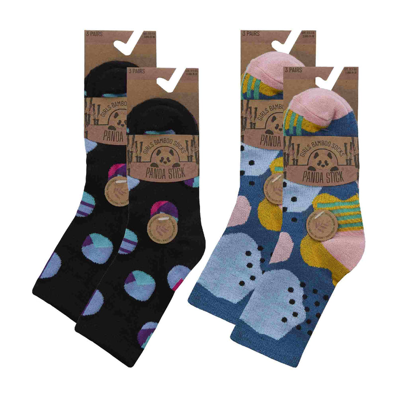 12 Pack Girls Breathable Soft Bamboo Cute Design Socks