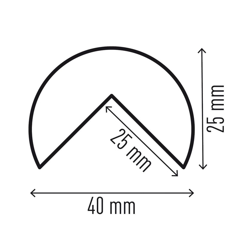 Durable Adhesive Warning Corner Impact Protection Profiles C25R | 1 Metre