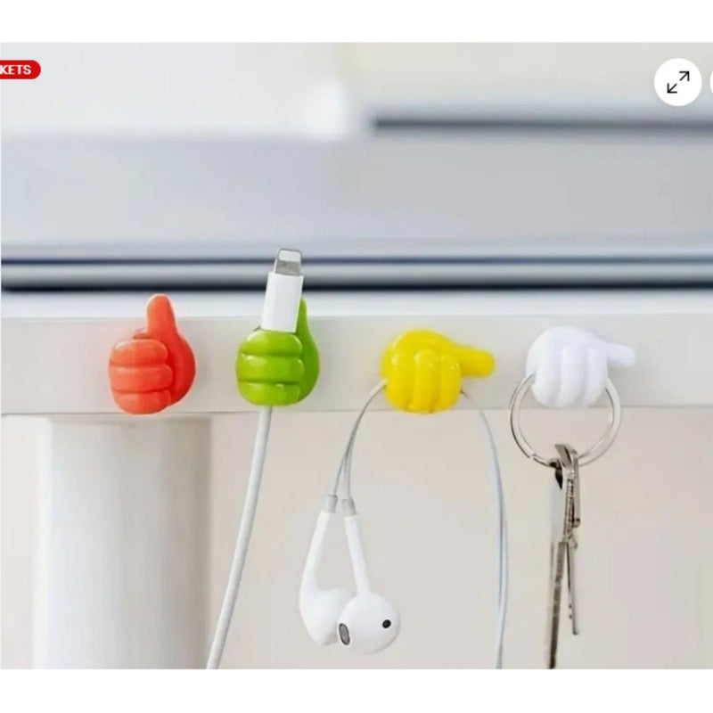 10Pcs Thumb Shape Key Hooks Multifunctional Clip Holder Small Hand Wall Hooks