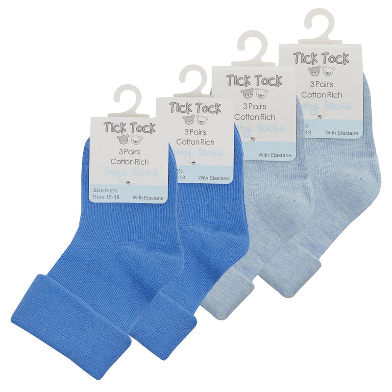 12 Pack Baby Girl & Boy Soft Cotton Turnover Top Socks