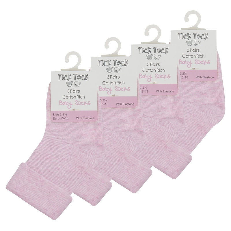12 Pack Baby Girl & Boy Soft Cotton Turnover Top Socks