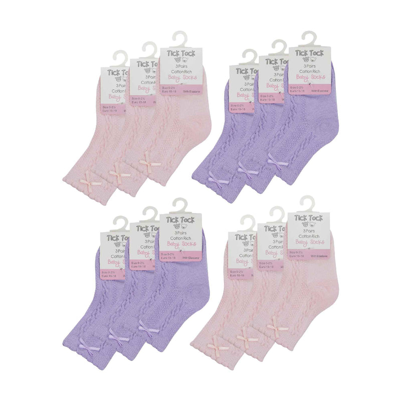 12 Pack Baby Girl Soft Cotton Cute Socks with Bow