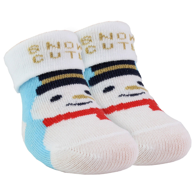 4 Pack Christmas Cotton Socks for Babies in a Gift Bag