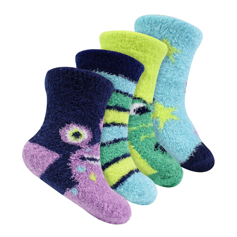 4 Pack Baby Boys Patterned Cosy Socks