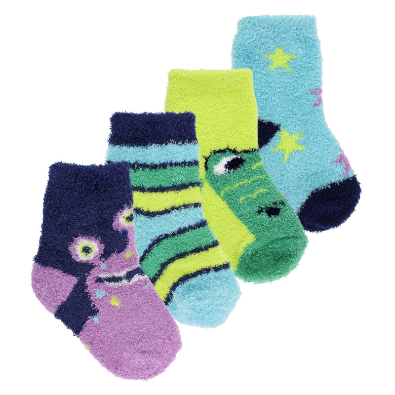 4 Pack Baby Boys Patterned Cosy Socks