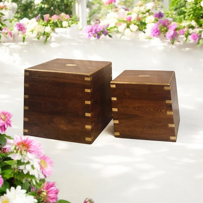 45CM SET 2 WOODEN CHESTS
