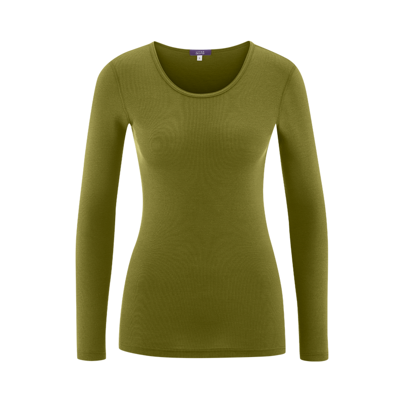 Wool & Organic Cotton Long Sleeve T-shirt: Womens