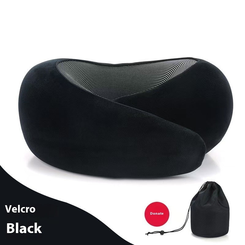 Soft Memory Foam Travel Neck Pillow U Shape Adjustable Support Comfortably Sleeping On Plane Car Office Noon Break