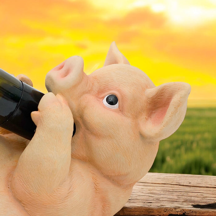 25CM PIG WINE BOTTLE HOLDER