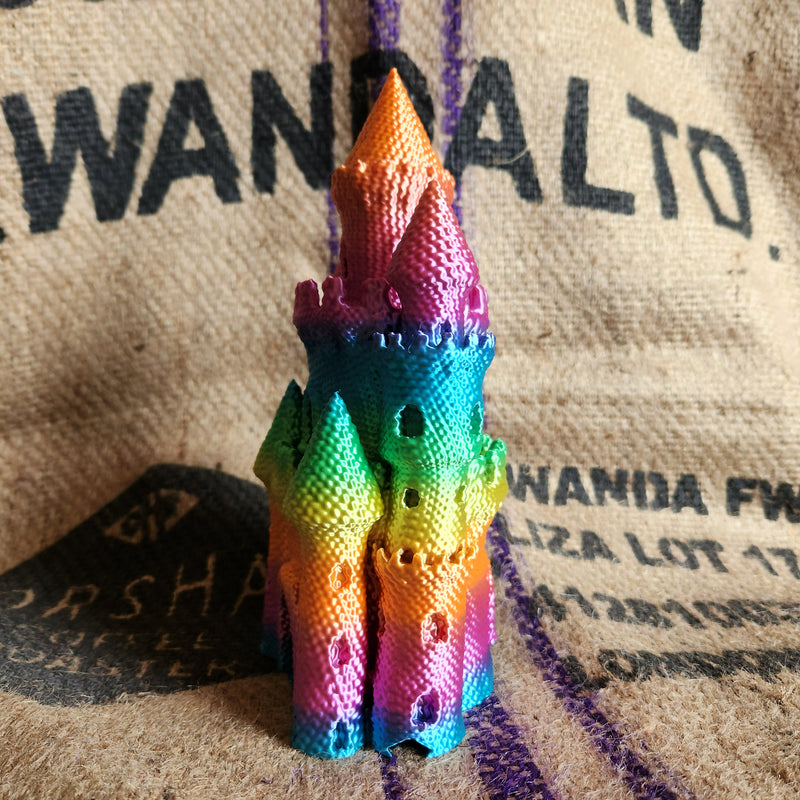 Knitted Dice Tower - Designed by FatesEnd