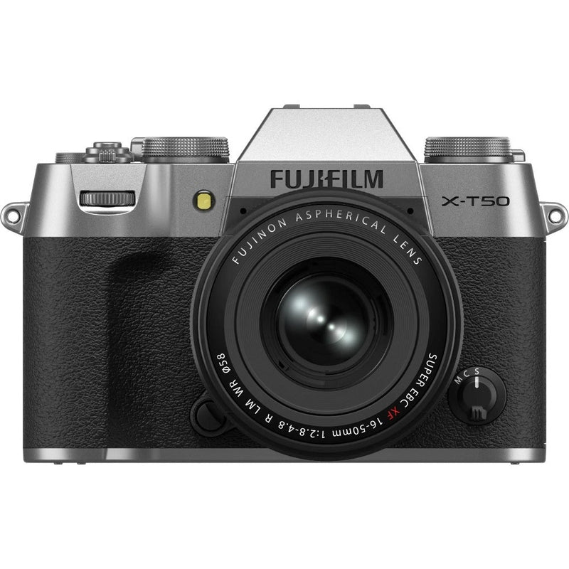 Fujifilm X-T50 Mirrorless Digital Camera - Silver - Camera & 16-50mm Lens