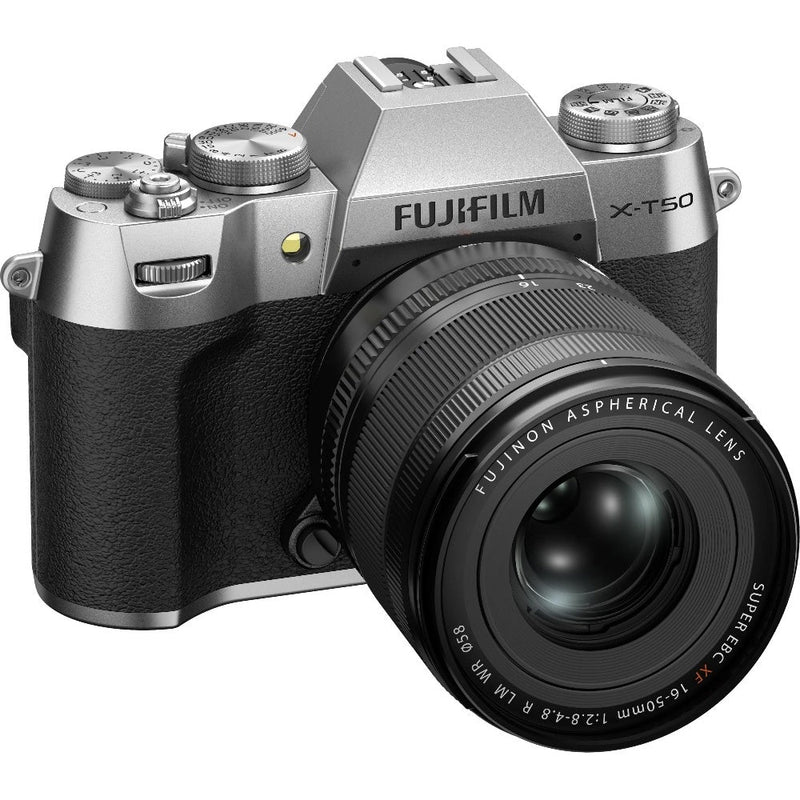 Fujifilm X-T50 Mirrorless Digital Camera - Silver - Camera & 16-50mm Lens