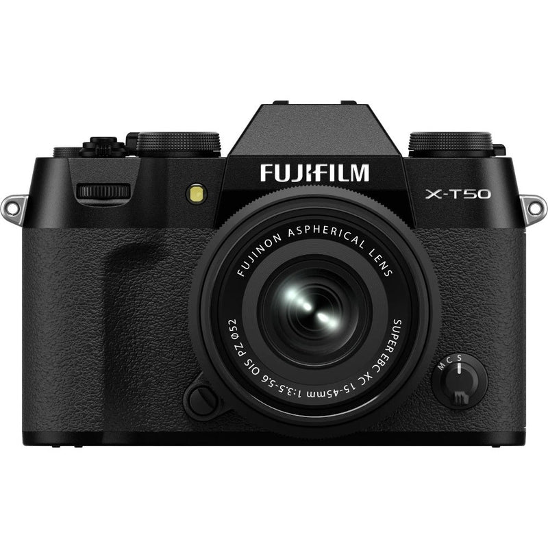 Fujifilm X-T50 Mirrorless Digital Camera - Black - Camera & 15-45mm Lens