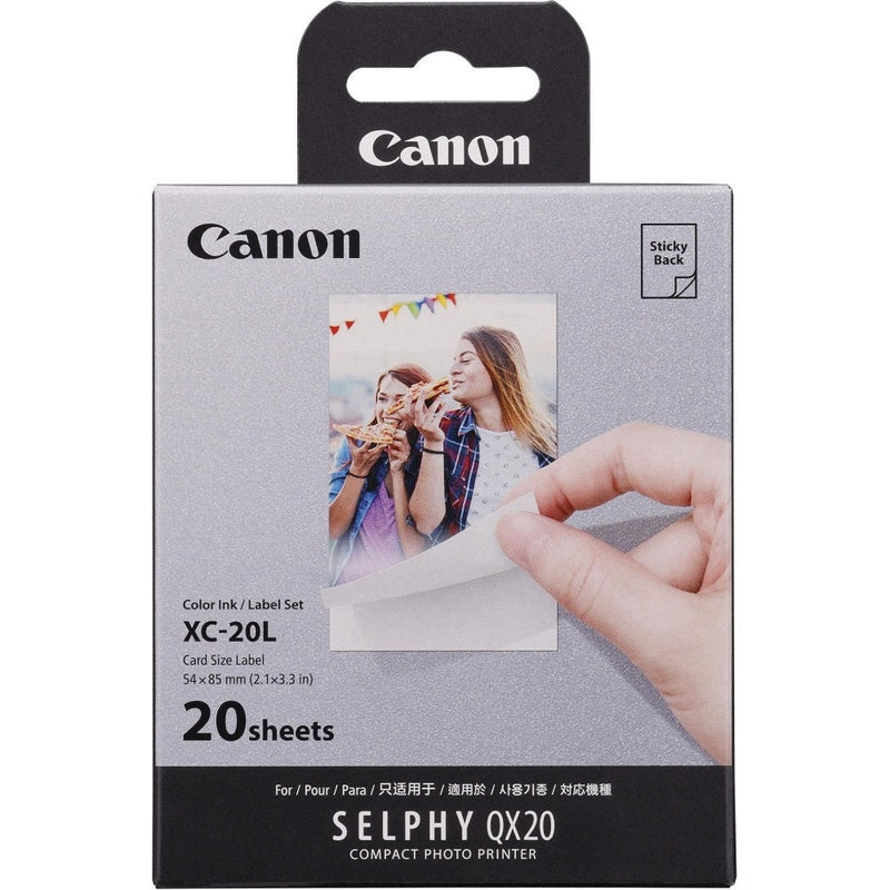 Canon XC-20L 54 x 85mm Card Size Photo Paper for QX20 Printer - 20 Shots