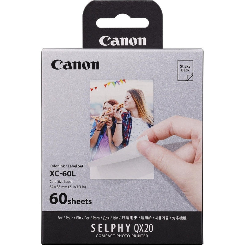 Canon XC-60L 54 x 85mm Card Size Photo Paper for QX20 Printer - 60 Shots