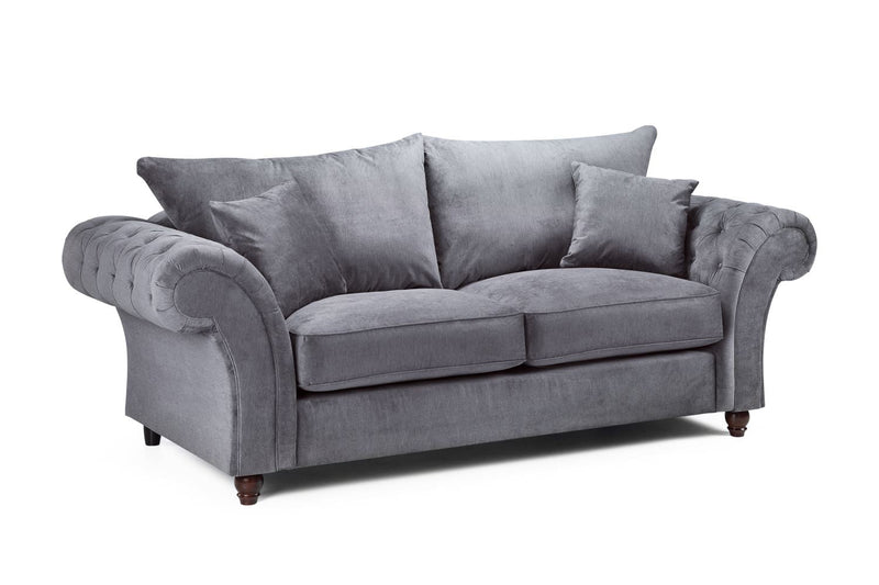 Windsor Fullback  3 Seater Sofa with Button-Tufted Scroll Arms