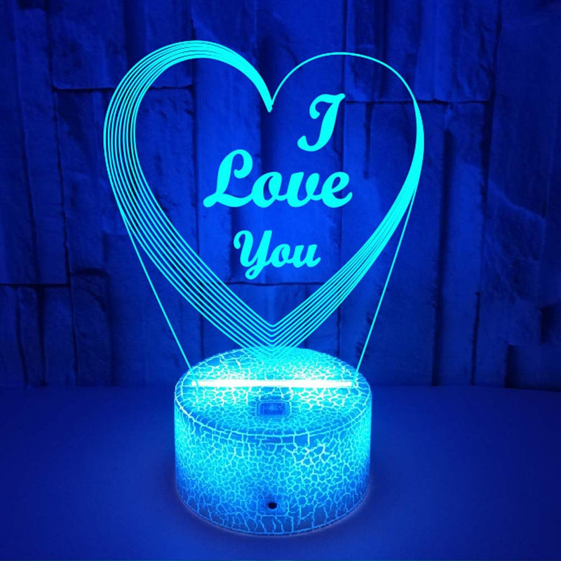 Valentine's Day Gift Colorful 3D Lamp Creative Touch