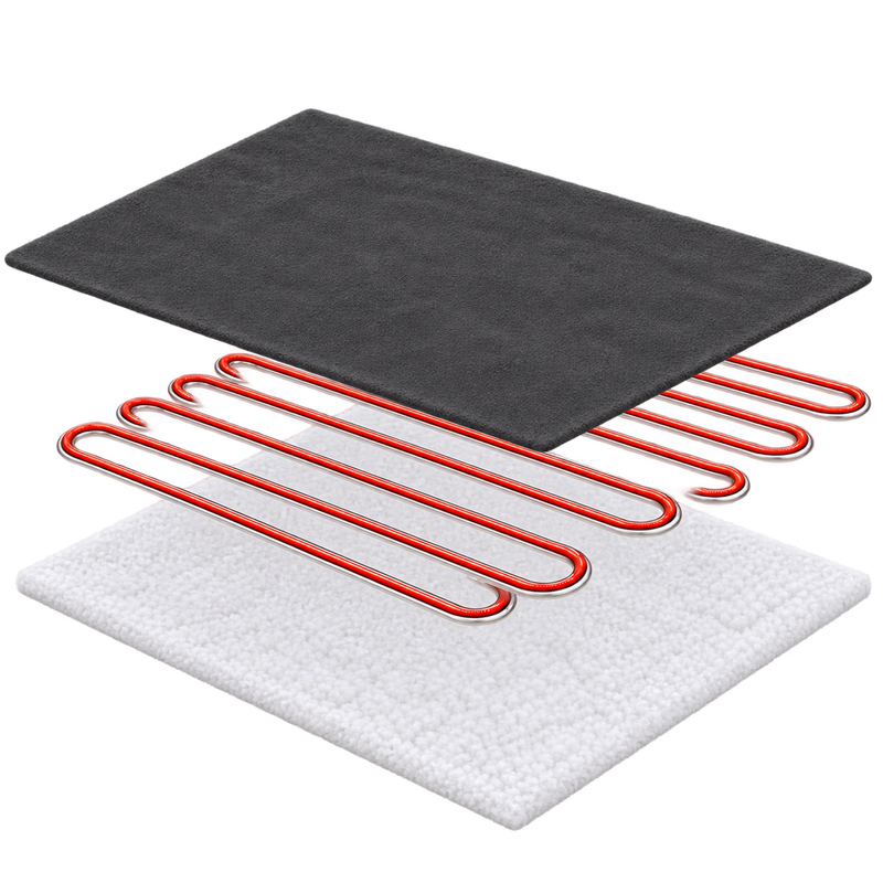 Large Grey Heated Flannel & Sherpa Fleece Throw Blanket
