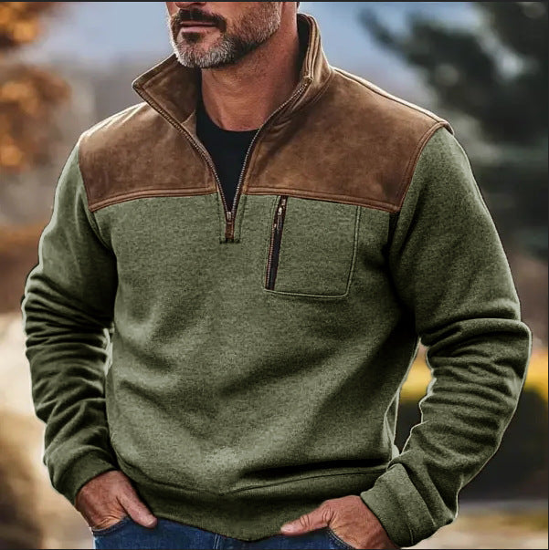 Premium Men's Fleece Zipper Sweater - Casual Pullover Jacket