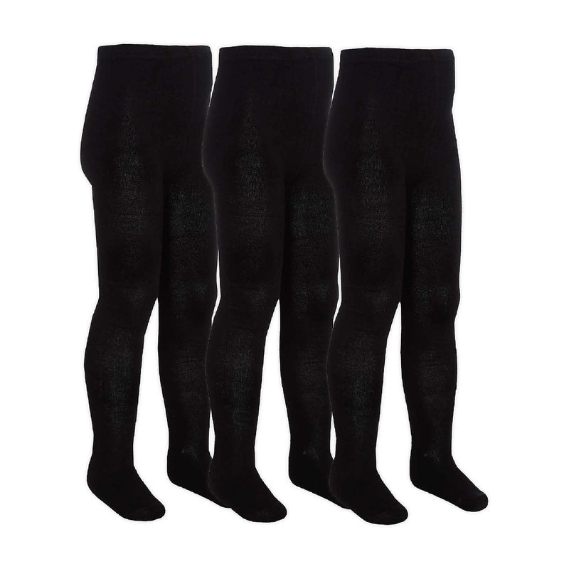 3 Pack Girls Soft Plain Bamboo School Tights (5 Sizes)