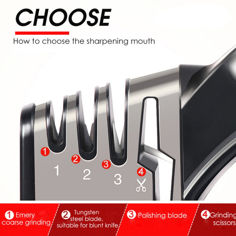 4 in1 Knife Sharpener Kitchen Grinder Diamond Knives For Sharp Scissors Tool UK