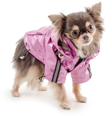 Small Bite Waterproof Mac With Hood Pink Xtra Small