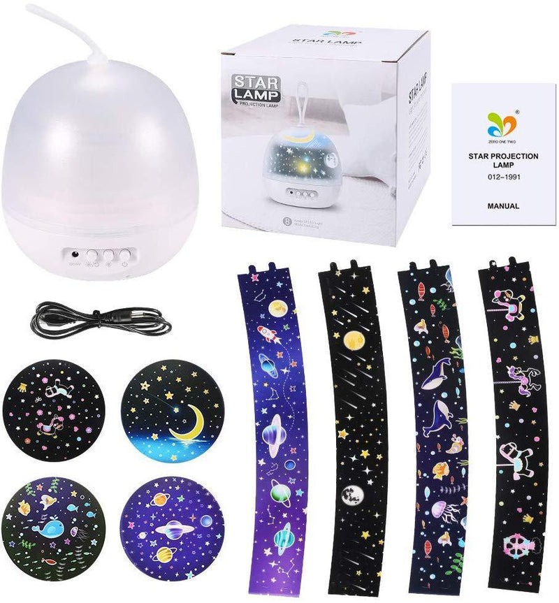 Night Light Projector  360° Rotating 8 Lighting Modes LED Lights Bedroom Decoration