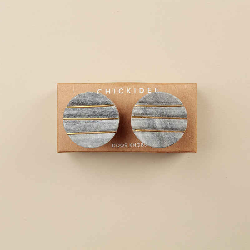 Giana Grey Marble Round Drawer Knobs