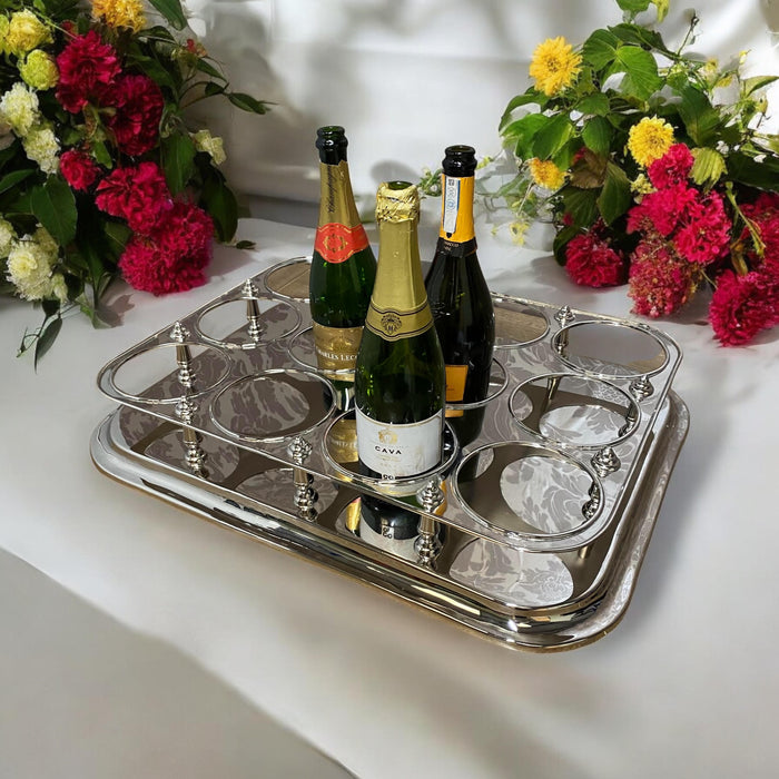 49CM NICKLE PLATED BOTTLE STAND