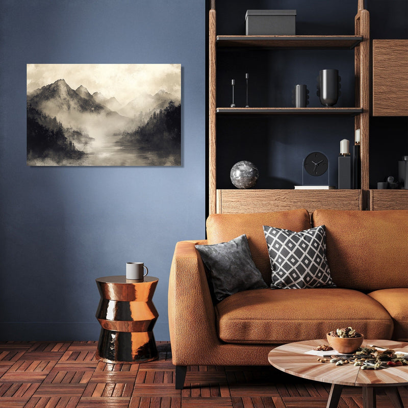 Misty Mountain Peaks Canvas