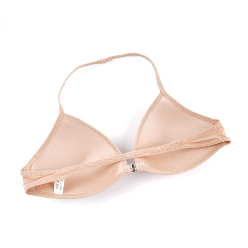 Women's Halter-style Bra With Triangular Cups Delicate Shoulder Straps