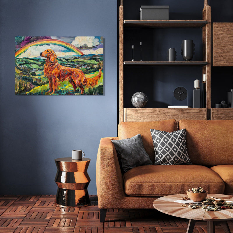Irish Setter Rainbow Canvas