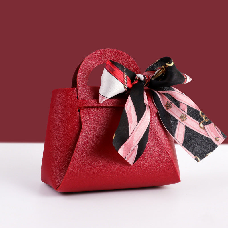Modern Minimalist Leather Candy Box With Ribbon