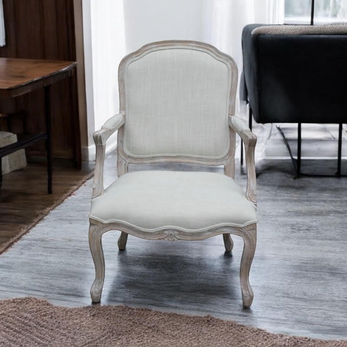 95CM LINEN FABRIC LOUIS CHAIR