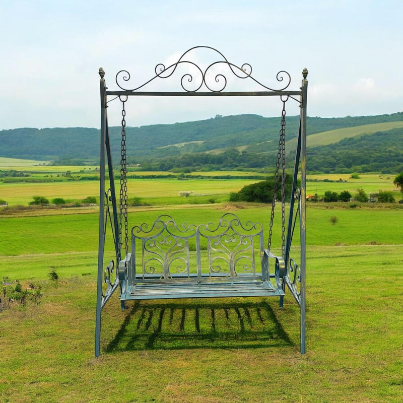 BLUE/GOLD METAL SWING BENCH