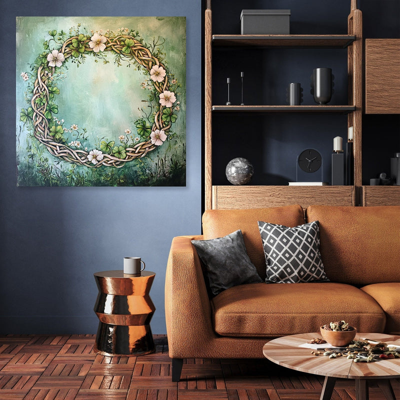Celtic Clover Wreath Canvas
