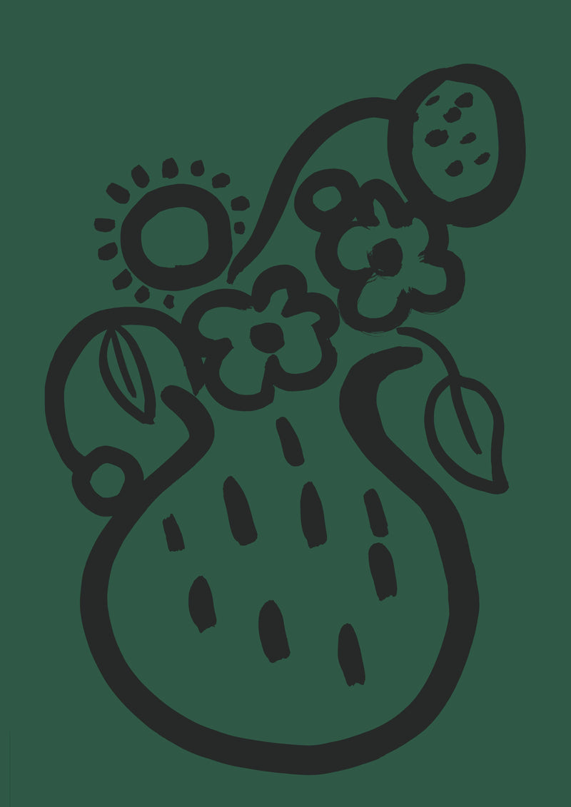 Vase print -  Bottle green + Graphite