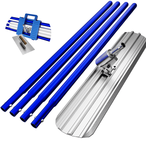 48’’×8’’ Concrete Bull Float with Trowel, Aluminium Alloy Concrete Finishing Tool, Adjustable Bracket & 4 Float Handles, Professional Concrete Smoothing Tool for Construction Flooring - InStock
