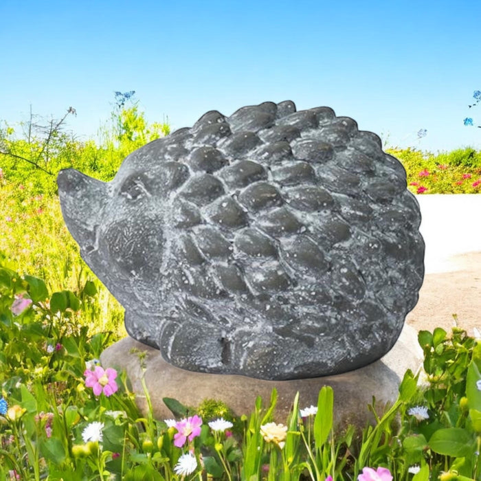 10CM GREY CEMENT HEDGEHOG