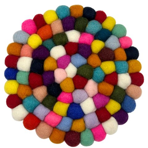 Round Felt Ball Placemat | Multi Colour