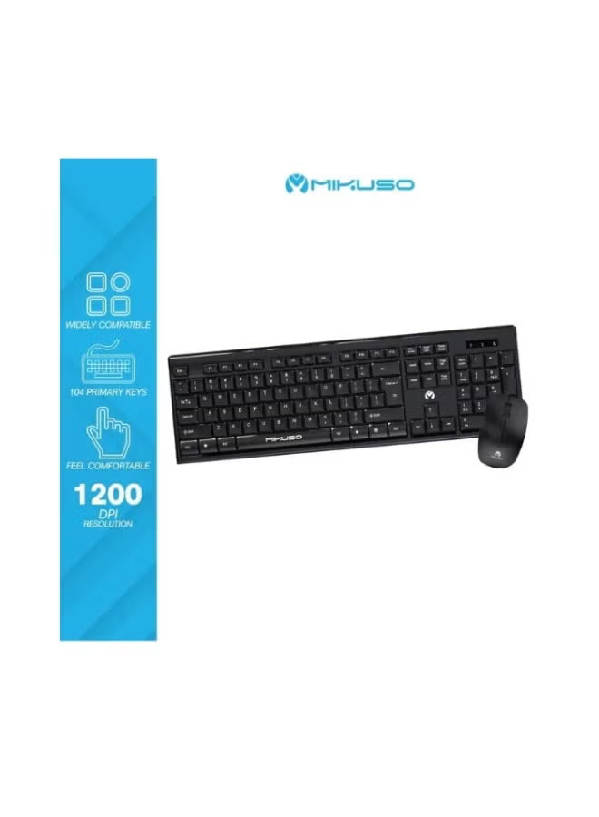 Mikuso KB-C019 Keyboard & Mouse Wireless Combo