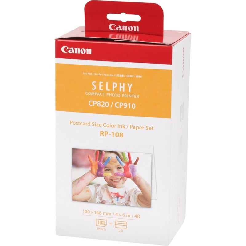 Canon RP-108IN Ink/Paper for Selphy CP Printers (108x 4" x 6" Postcard Size)