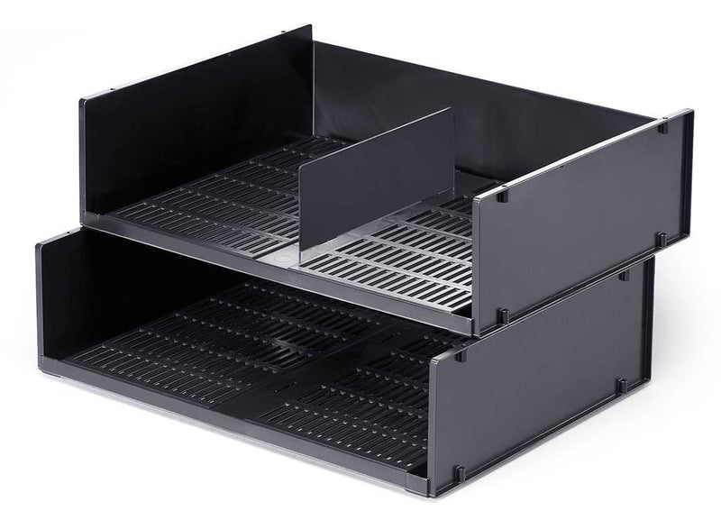 Durable OPTIMO Recycled Plastic Stackable Letter Tray File | A3 & A4 Grey