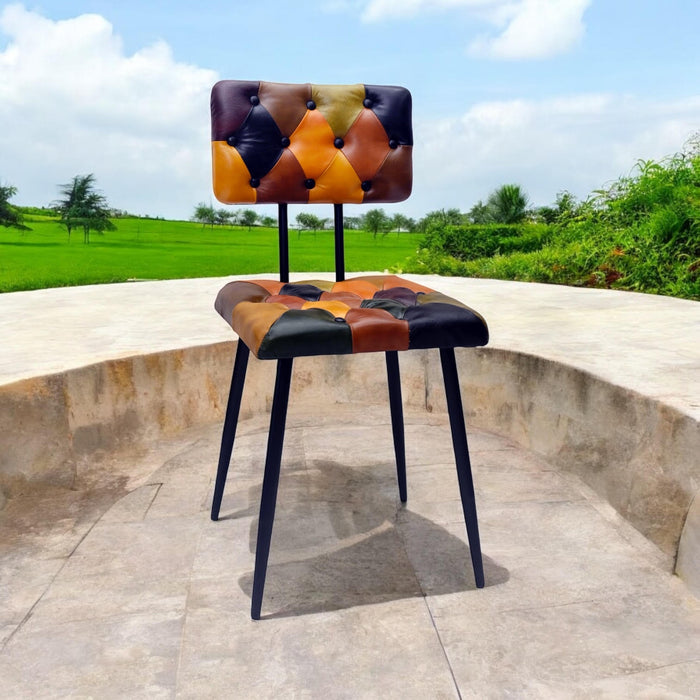 85CM LEATHER CHAIR  Harlequin diamond pattern