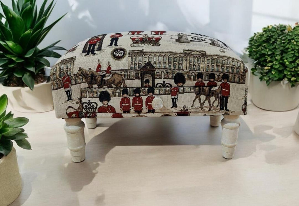 LONDON FABRIC FOOTSTOOL WITH DRAWER