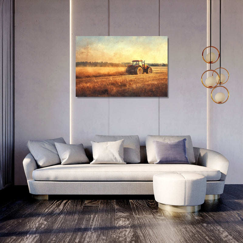 Sunset Tractor Canvas
